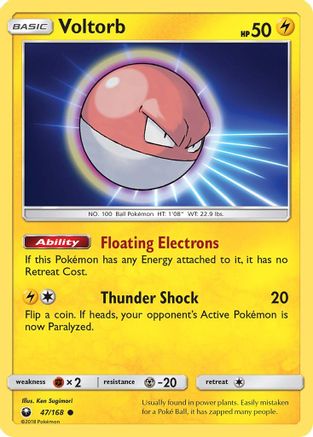 Voltorb (047/168) [SM  Celestial Storm] Reverse Holofoil - Common