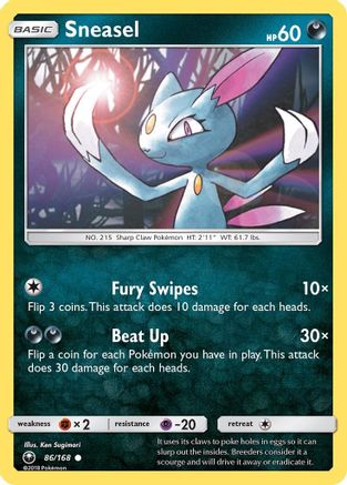 Sneasel (86/168) [SM  Celestial Storm] Reverse Holofoil - Common