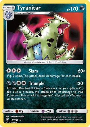 Tyranitar (087/168) [SM  Celestial Storm] Reverse Holofoil - Holo Rare