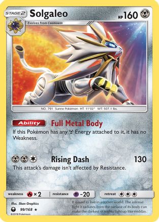 Solgaleo (99/168) [SM  Celestial Storm] Reverse Holofoil - Holo Rare