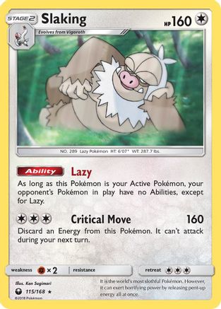 Slaking (115/168) [SM  Celestial Storm] Holofoil - Holo Rare