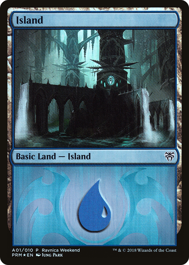 Island - Dimir (A01) (LARP-001) [GRN Ravnica Weekend] Foil