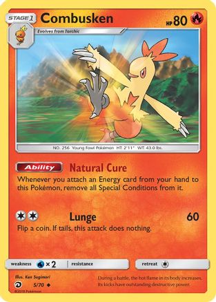 Combusken (5/70) [Dragon Majesty] Reverse Holofoil - Uncommon