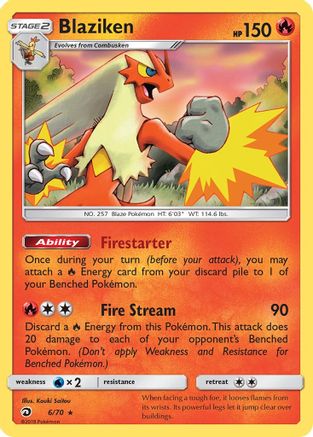 Blaziken (006/70) [Dragon Majesty] Holofoil - Holo Rare