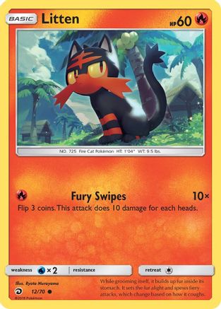 Litten (012/70) [Dragon Majesty] Reverse Holofoil - Common