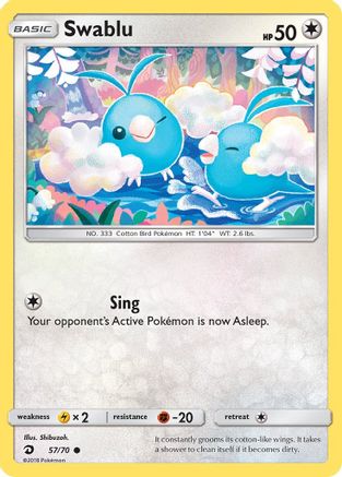 Swablu (057/70) [Dragon Majesty] Reverse Holofoil - Common