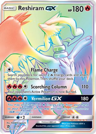 Reshiram GX (Secret) (71/70) [Dragon Majesty] Holofoil - Secret Rare