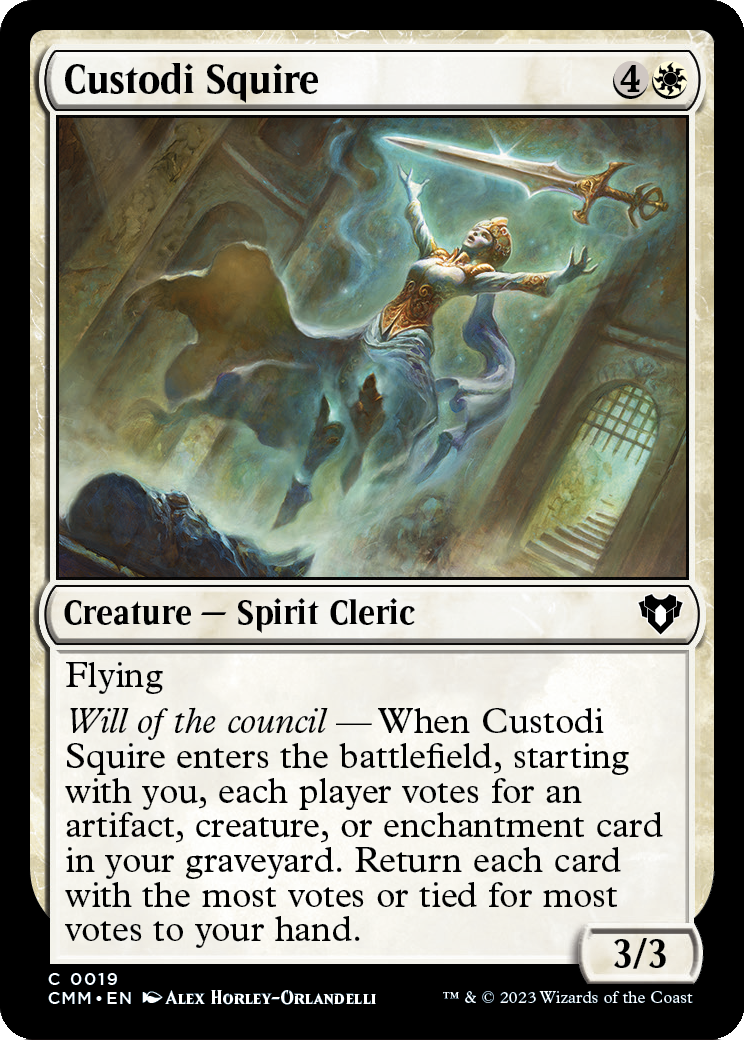 Custodi Squire (CMM-019) [Commander Masters] Foil