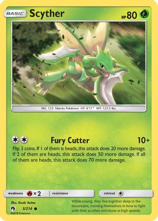 Scyther (003/214) [SM  Lost Thunder] Reverse Holofoil - Common