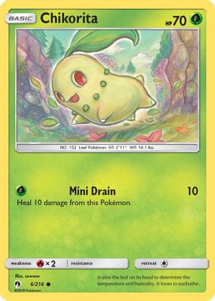 Chikorita (006/214) [SM  Lost Thunder] Reverse Holofoil - Common