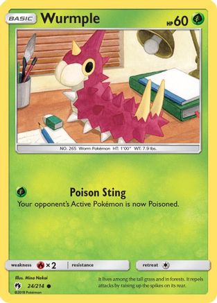 Wurmple (024/214) [SM  Lost Thunder] Reverse Holofoil - Common