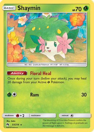 Shaymin (033/214) [SM  Lost Thunder] Reverse Holofoil - Holo Rare