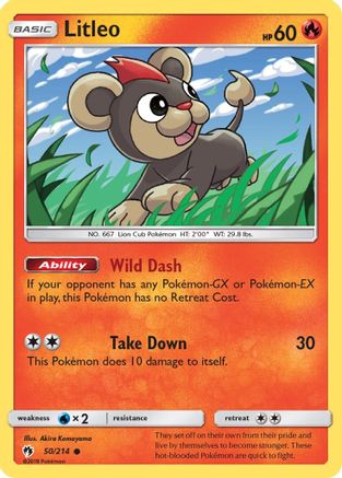 Litleo (50/214) [SM  Lost Thunder] Reverse Holofoil - Common