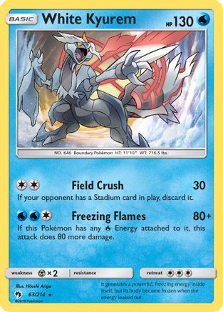 White Kyurem (63/214) [SM  Lost Thunder] Holofoil - Holo Rare