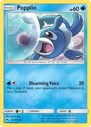 Popplio (064/214) [SM  Lost Thunder] - Common