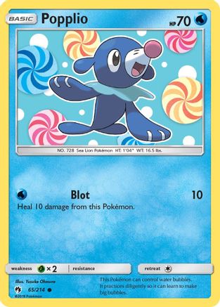 Popplio (065/214) [SM  Lost Thunder] Reverse Holofoil - Common