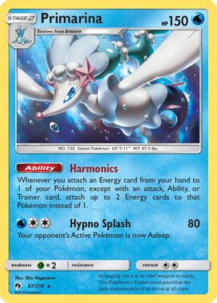 Primarina (067/214) [SM  Lost Thunder] - Rare