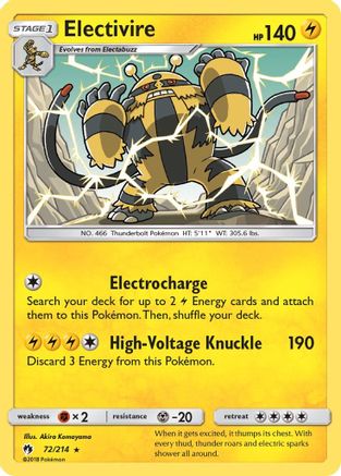 Electivire (72/214) [SM  Lost Thunder] - Rare