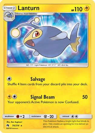 Lanturn (74/214) [SM  Lost Thunder] Reverse Holofoil - Rare