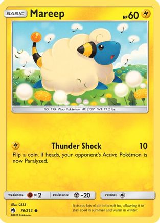 Mareep (076/214) [SM  Lost Thunder] Reverse Holofoil - Common