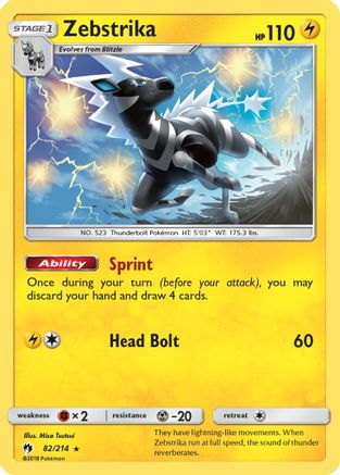 Zebstrika (082/214) [SM  Lost Thunder] Reverse Holofoil - Rare