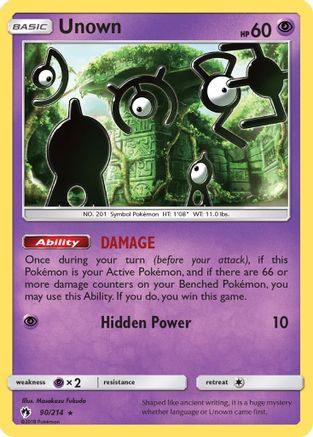 Unown (090/214) [SM  Lost Thunder] - Rare