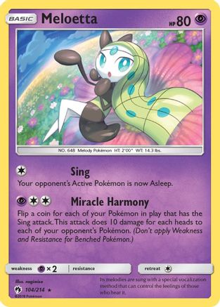 Meloetta (104/214) [SM  Lost Thunder] Reverse Holofoil - Rare