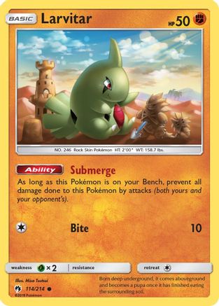 Larvitar (114/214) [SM  Lost Thunder] Reverse Holofoil - Common