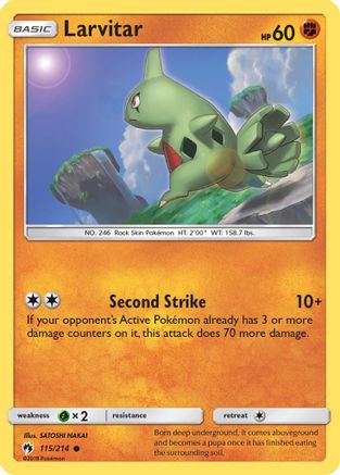 Larvitar (115/214) [SM  Lost Thunder] Reverse Holofoil - Common