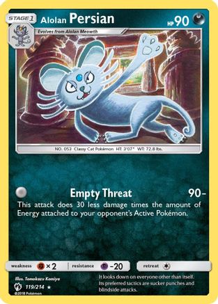 Alolan Persian (119/214) [SM  Lost Thunder] - Rare