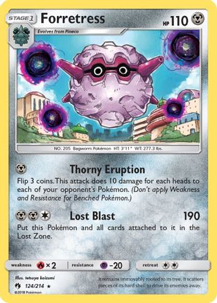 Forretress (124/214) [SM  Lost Thunder] Reverse Holofoil - Rare