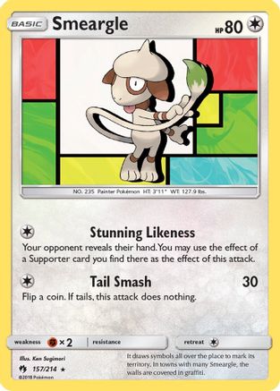 Smeargle (157/214) [SM  Lost Thunder] Reverse Holofoil - Rare