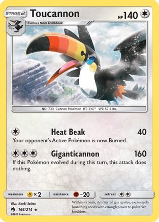 Toucannon (166/214) [SM  Lost Thunder] Reverse Holofoil - Rare