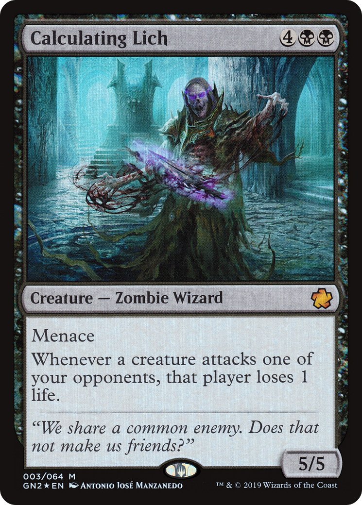 Calculating Lich (GN2-003) [Game Night 2019] Foil