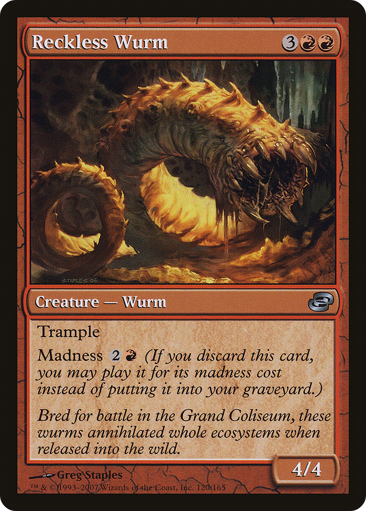 Reckless Wurm (PLC-120) (Colorshifted) [Planar Chaos] Foil