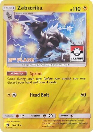Zebstrika (League Challenge) [3rd Place] (82/214) [League & Championship Cards] Reverse Holofoil - Promo