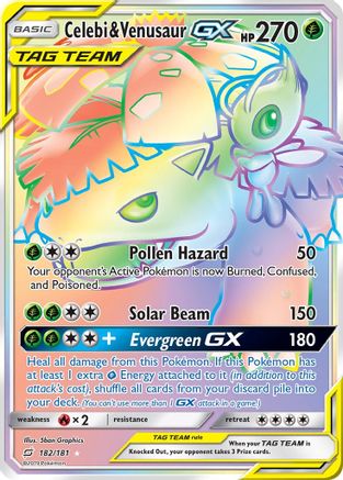 Celebi & Venusaur GX (Secret) (182/181) [SM  Team Up] Holofoil - Secret Rare