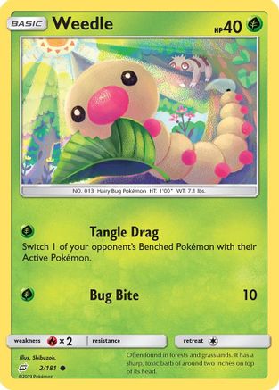 Weedle (002/181) [SM  Team Up] Reverse Holofoil - Common
