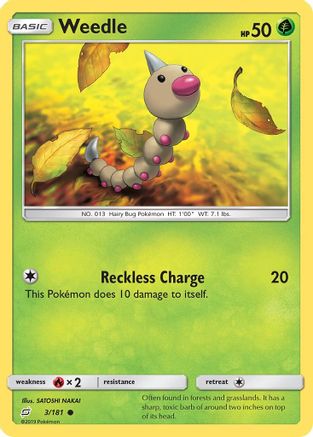 Weedle (3/181) [SM  Team Up] Reverse Holofoil - Common