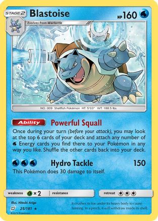 Blastoise (025/181) [SM  Team Up] Reverse Holofoil - Rare
