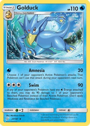 Golduck (27/181) [SM  Team Up] Reverse Holofoil - Uncommon