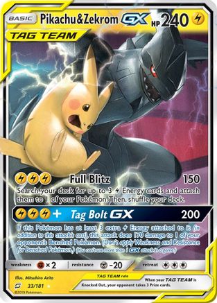 Pikachu & Zekrom GX (033/181) [SM  Team Up] Holofoil - Ultra Rare