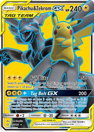 Pikachu & Zekrom GX (Full Art) (162/181) [SM  Team Up] Holofoil - Ultra Rare