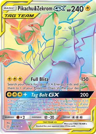 Pikachu & Zekrom GX (Secret) (184/181) [SM  Team Up] Holofoil - Secret Rare