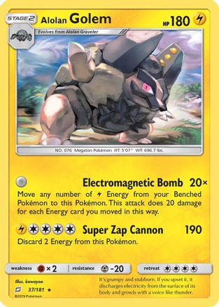 Alolan Golem (037/181) [SM  Team Up] Reverse Holofoil - Rare