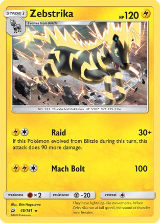 Zebstrika (45/181) [SM  Team Up] - Rare