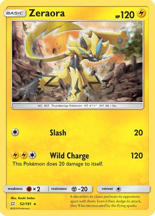 Zeraora (52/181) [SM  Team Up] Reverse Holofoil - Holo Rare