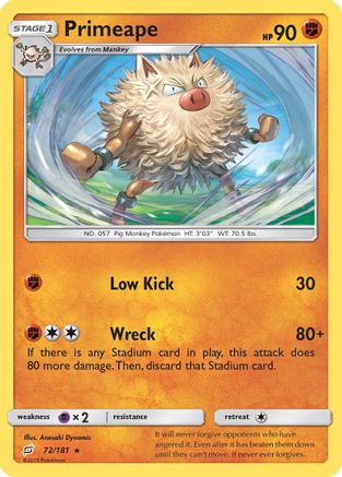 Primeape (072/181) [SM  Team Up] - Rare