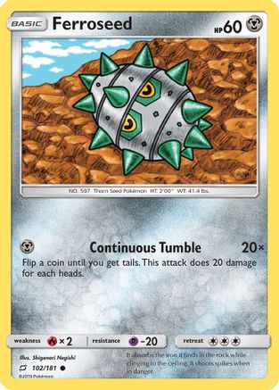 Ferroseed (102/181) [SM  Team Up] Reverse Holofoil - Common