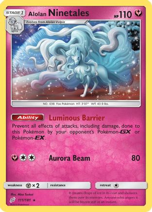 Alolan Ninetales (111/181) [SM  Team Up] Reverse Holofoil - Holo Rare